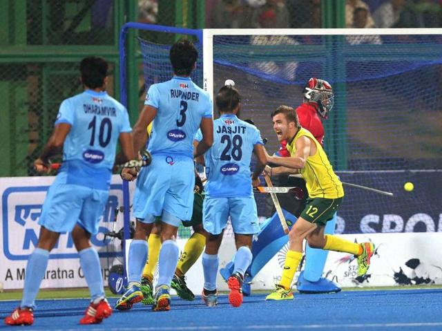 India and Germany players vie for the ball during the Hockey World League (HWL) Finals,in Raipur on November 28,2015. (PTI Photo) India and Germany players vie for the ball during the Hockey World League (HWL) Finals,in Raipur on November 28,2015. (PTI Photo)
