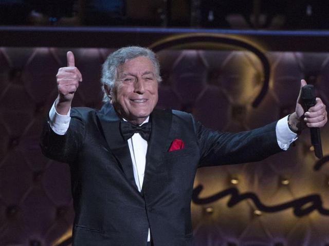 Recording artist Tony Bennett performs in tribute for Frank Sinatra at the Sinatra 100 An All-Star Grammy Concert. (AFP) Recording artist Tony Bennett performs in tribute for Frank Sinatra at the Sinatra 100 An All-Star Grammy Concert. (AFP)