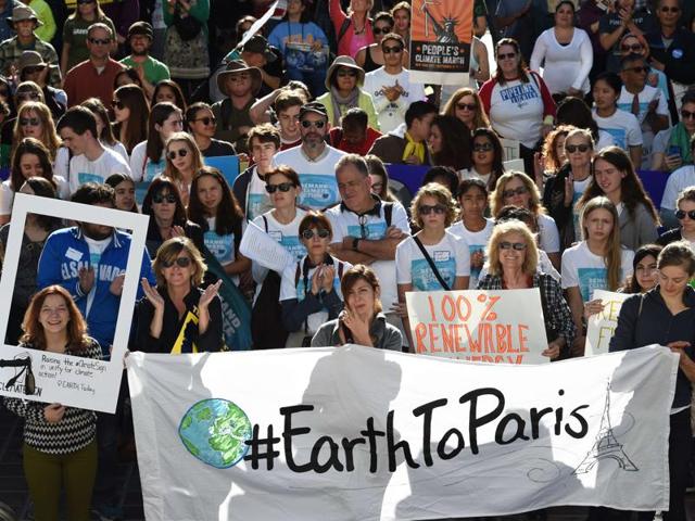 Prime minister Narendra Modi delivers a speech during the opening session of the World Climate Change Conference 2015 (COP21) at Le Bourget.(REUTERS Photo)