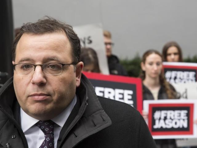 Ali Rezaian, far left, the brother of Washington Post reporter Jason Rezaian, rallies with supporters to deliver a petition of 500,000 signatures to Iran's United Nations mission asking for the release of his brother from prison. (AP) Ali Rezaian, far left, the brother of Washington Post reporter Jason Rezaian, rallies with supporters to deliver a petition of 500,000 signatures to Iran's United Nations mission asking for the release of his brother from prison. (AP)