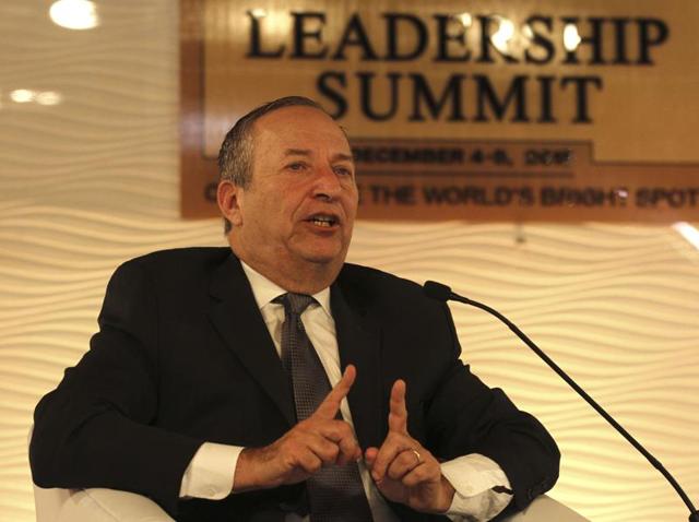 Economist Lawrence Summers during Hindustan Times Leadership Summit in New Delhi. (Virendra Singh Gosain/ HT Photo) Economist Lawrence Summers during Hindustan Times Leadership Summit in New Delhi. (Virendra Singh Gosain/ HT Photo)
