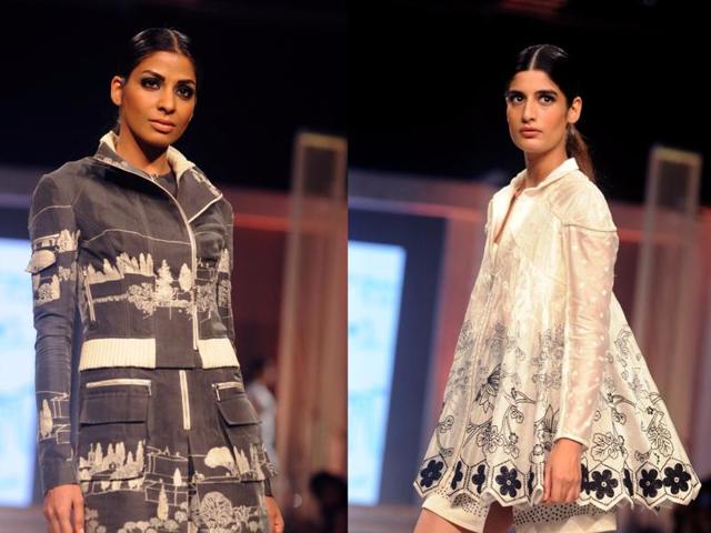 Models display creations by Indian designer Rahul Mishra during the Blenders Pride Fashion Tour 2015 on December 4, 2015. (AFP) Models display creations by Indian designer Rahul Mishra during the Blenders Pride Fashion Tour 2015 on December 4, 2015. (AFP)