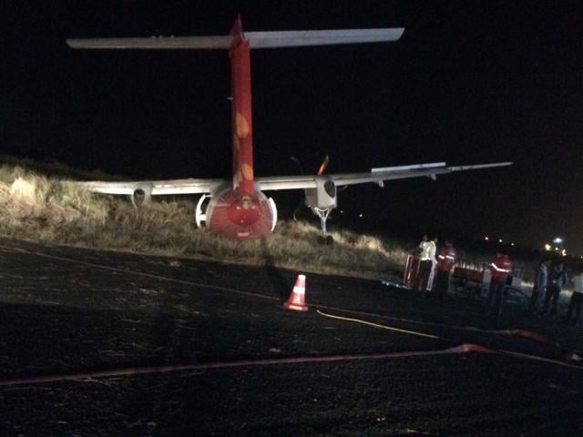 The SpiceJet aircraft veered off the runway on Friday night (HT Photo)
