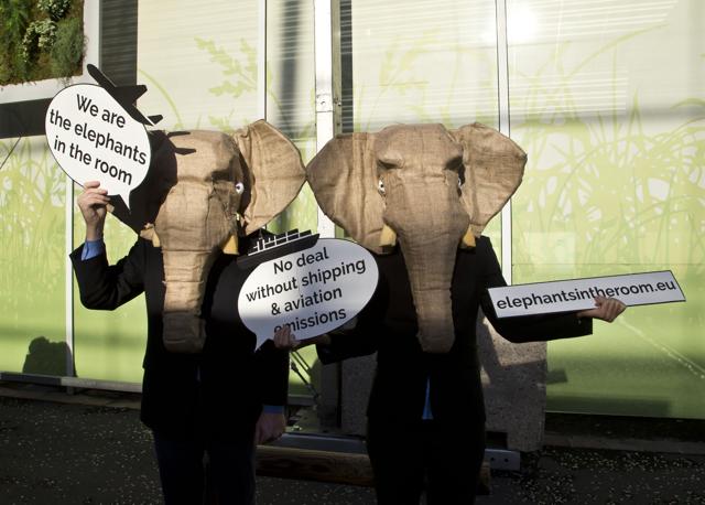 Representatives of NGOs wear elephant masks and hold banner at the COP21, United Nations Climate Change Conference, in Le Bourget north of Paris. (AP) Representatives of NGOs wear elephant masks and hold banner at the COP21, United Nations Climate Change Conference, in Le Bourget north of Paris. (AP)