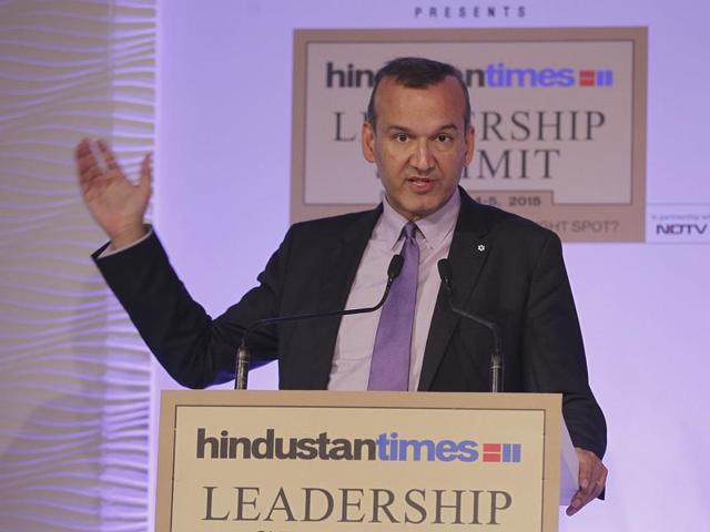 -Professor Prabhat Jha (University of Toronto Chair in Global Health and Epidemiology) during a session on “How to Live Up to 100” at Hindustan Times Leadership Summit in New Delhi. (Raj K Raj / ht photo)