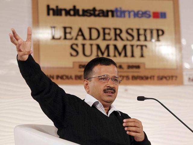 Delhi chief minister Arvind Kejriwal in a discussion with Sanjoy Narayan, Editor-in-Chief, Hindustan Times during Hindustan Times Leadership Summit in New Delhi on Saturday. (Raj K Raj/HT Photo) Delhi chief minister Arvind Kejriwal in a discussion with Sanjoy Narayan, Editor-in-Chief, Hindustan Times during Hindustan Times Leadership Summit in New Delhi on Saturday. (Raj K Raj/HT Photo)