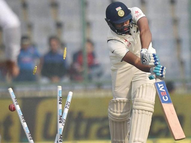 India's Rohit Sharma castled by Morne Morkel. (PTI Photo) India's Rohit Sharma castled by Morne Morkel. (PTI Photo)
