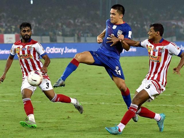 Atletico de Kolkata and Mumbai City FC players in action during their ISL match in Kolkata on December 4, 2015. (PTI Photo) Atletico de Kolkata and Mumbai City FC players in action during their ISL match in Kolkata on December 4, 2015. (PTI Photo)