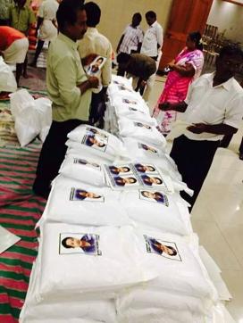 Amma stickers on relief supplies in Chennai (HT Photo) Amma stickers on relief supplies in Chennai (HT Photo)