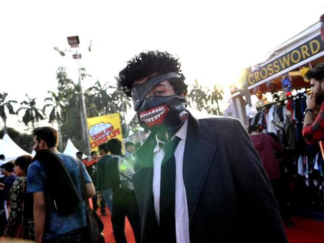 A cosplayer at the Delhi Comic Con 2015 held at the NSIC grounds. The event attracted thousands of pop-culture fans across its 3 days. (Ht pHOTO) A cosplayer at the Delhi Comic Con 2015 held at the NSIC grounds. The event attracted thousands of pop-culture fans across its 3 days. (Ht pHOTO)