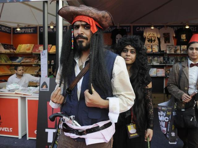 A cosplayer dressed as Captain Jack Sparrow at the 2015 Delhi Comic Con. (Ht photo) A cosplayer dressed as Captain Jack Sparrow at the 2015 Delhi Comic Con. (Ht photo)