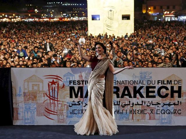 Bollywood actor Madhuri Dixit poses during the 15th Marrakech International Film Festival in Marrakesh, Morocco on December 5, 2015. (REUTERS)