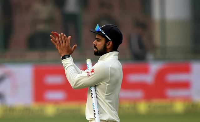 Virat Kohli gestures after winning the fourth Test cricket match between India and South Africa at the Feroz Shah Kotla stadium. (AFP) Virat Kohli gestures after winning the fourth Test cricket match between India and South Africa at the Feroz Shah Kotla stadium. (AFP)