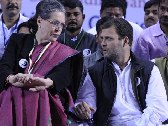 File photo of Congress Party president Sonia Gandhi with Vice President Congress Party Rahul Gandhi. Delhi high court on Monday refused to quash lower court’s summons to Sonia and Rahul Gandhi in the National Herald case. (Hindustan Times) File photo of Congress Party president Sonia Gandhi with Vice President Congress Party Rahul Gandhi. Delhi high court on Monday refused to quash lower court’s summons to Sonia and Rahul Gandhi in the National Herald case. (Hindustan Times)