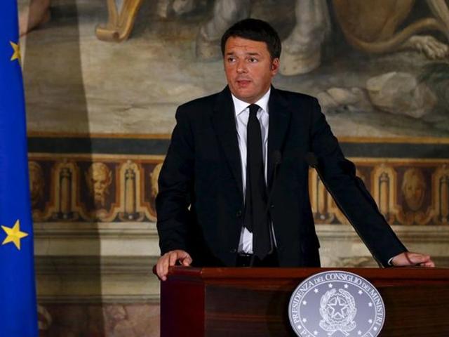 Italian Prime Minister Matteo Renzi makes a speech on the theme "A response to terror" during a news conference in Rome. (REUTERS) Italian Prime Minister Matteo Renzi makes a speech on the theme "A response to terror" during a news conference in Rome. (REUTERS)