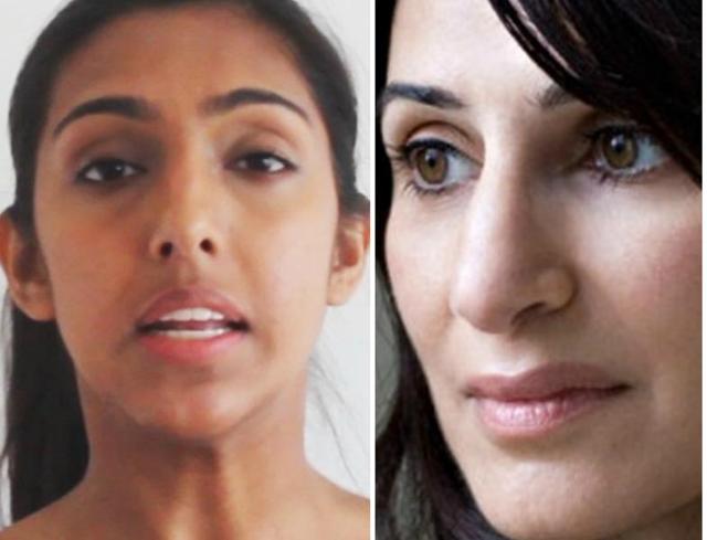 Rupi Kaur (L) and Mona Arshi, Punjabi-origin women poets.