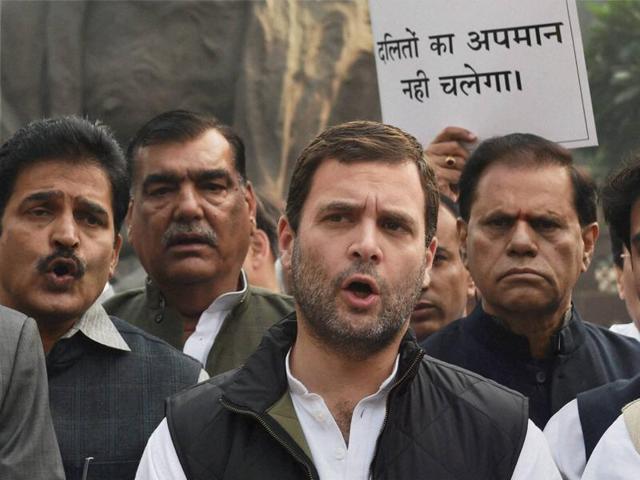 Tuesday’s disruption was the “start” of a protest about the court case. PTI Photo by Subhav Shukla (PTI) Tuesday’s disruption was the “start” of a protest about the court case. PTI Photo by Subhav Shukla (PTI)