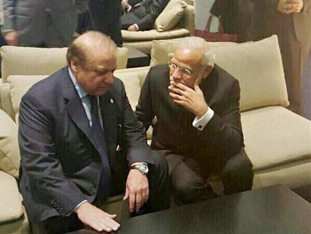 Prime Minister Narendra Modi shakes hands with his Pakistani counterpart Nawaz Sharif in Paris, on the sidelines of CoP 21 climate change summit. (PTI Photo) Prime Minister Narendra Modi shakes hands with his Pakistani counterpart Nawaz Sharif in Paris, on the sidelines of CoP 21 climate change summit. (PTI Photo)