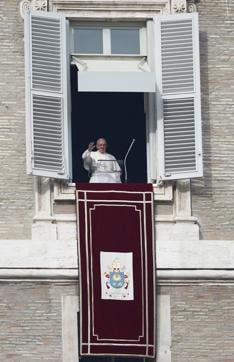 Pope Francis leads his Sunday Angelus prayer in Saint Peter's Square at the Vatican. (REUTERS) Pope Francis leads his Sunday Angelus prayer in Saint Peter's Square at the Vatican. (REUTERS)