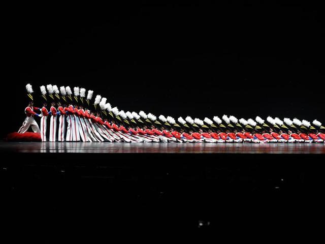 The Rockettes tumble down in the "Parade of the Wooden Soldiers" during the 2015 Radio City Christmas Spectacular at Radio City Music Hall. (AFP) The Rockettes tumble down in the "Parade of the Wooden Soldiers" during the 2015 Radio City Christmas Spectacular at Radio City Music Hall. (AFP)