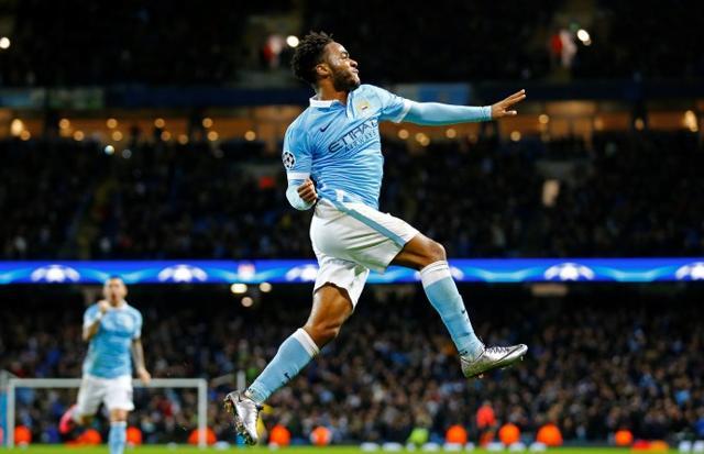 Raheem Sterling celebrates after scoring the third goal for Manchester City. (Reuters Photo) Raheem Sterling celebrates after scoring the third goal for Manchester City. (Reuters Photo)