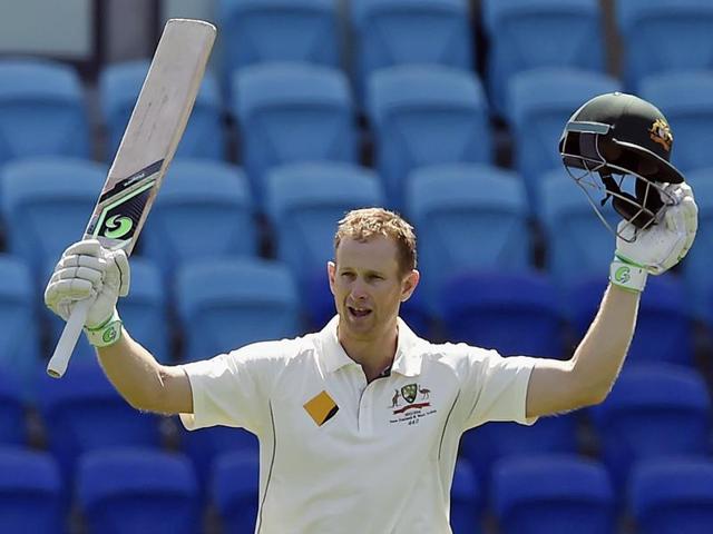 Australia's Shaun Marsh hits the ball to score a century against the West Indies during their cricket test match in Hobart on December 10, 2015. (AP Photo) Australia's Shaun Marsh hits the ball to score a century against the West Indies during their cricket test match in Hobart on December 10, 2015. (AP Photo)