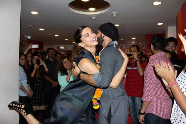 Actors Ranveer Singh and Deepika Padukone during the promotion of film Bajirao Mastani at Red FM studio in Mumbai. (IANS) Actors Ranveer Singh and Deepika Padukone during the promotion of film Bajirao Mastani at Red FM studio in Mumbai. (IANS)