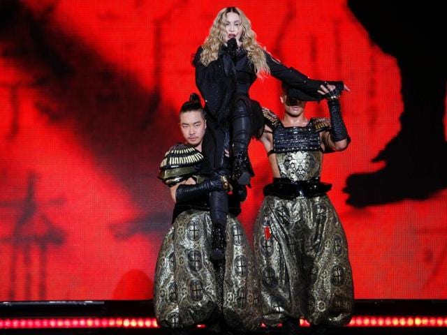 Madonna’s performance was all kimonos and samurai as she staged a grand concert in Paris. (AFP) Madonna’s performance was all kimonos and samurai as she staged a grand concert in Paris. (AFP)