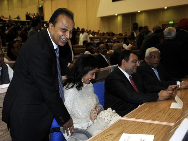 Chairman of the Reliance Industries group Anil Ambani at NCP chief Sharad Pawar’s 75th birthday, at Vigyan Bhawan. (Sonu Mehta/ Hindustan Times) Chairman of the Reliance Industries group Anil Ambani at NCP chief Sharad Pawar’s 75th birthday, at Vigyan Bhawan. (Sonu Mehta/ Hindustan Times)