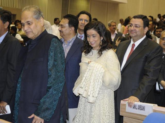 Business leaders like chairman of the Bajaj Group Rahul Bajaj and Tata Group’s chairman Cyrus Mistry, along with his wife Rohiqa Mistry, also marked their presence at Sharad Pawar’s 75th birthday celebrations. (Sonu Mehta/ Hindustan Times) Business leaders like chairman of the Bajaj Group Rahul Bajaj and Tata Group’s chairman Cyrus Mistry, along with his wife Rohiqa Mistry, also marked their presence at Sharad Pawar’s 75th birthday celebrations. (Sonu Mehta/ Hindustan Times)