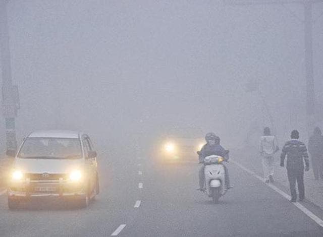 Due to the dense fog, a 62-year- old pedestrian was killed in Patiala on Friday morning.(HT Photo)