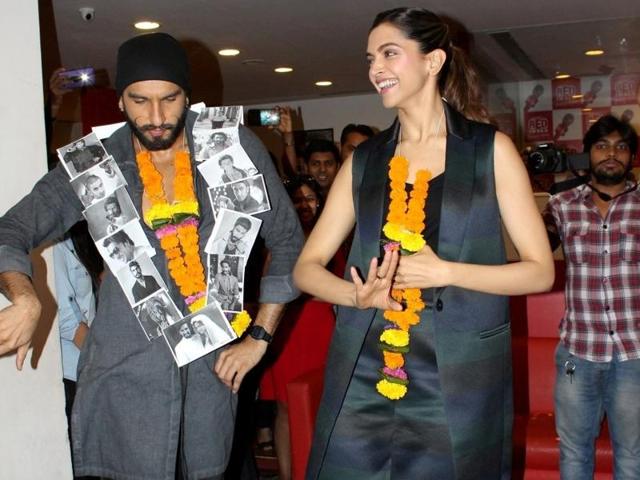 Oh, that spark and charm you bring in my eyes! Ranveer Singh and Deepika Padukone during the promotion of Bajirao Mastani in Mumbai. (IANS) Oh, that spark and charm you bring in my eyes! Ranveer Singh and Deepika Padukone during the promotion of Bajirao Mastani in Mumbai. (IANS)