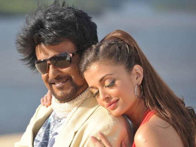 Rajinikanth and Aishwarya Rai in a still from Enthiran. (Youtube Grab) Rajinikanth and Aishwarya Rai in a still from Enthiran. (Youtube Grab)