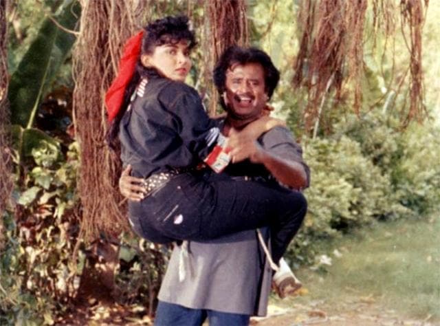 Khushboo and Rajinikanth in a still from Annamalai. (Youtube Grab) Khushboo and Rajinikanth in a still from Annamalai. (Youtube Grab)