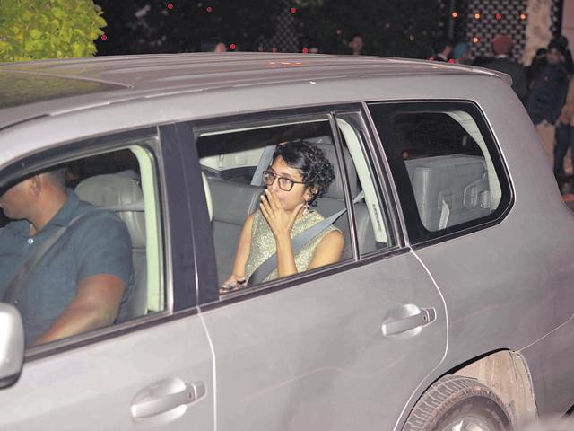 Kiran Rao reaches for the party. (HT Photo)