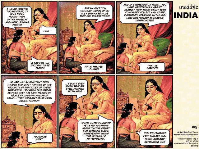 Droll, not troll: Inedible India (above) uses classic Indian paintings to discuss contemporary issues.