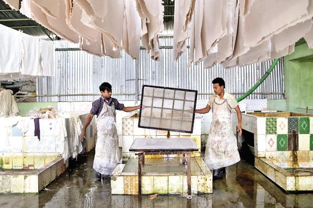 Elrhino’s factory in Assam (above), which uses droppings from the one-horned rhino to make paper and paper products. (Photo: Chirodeep Chaudhury) Elrhino’s factory in Assam (above), which uses droppings from the one-horned rhino to make paper and paper products. (Photo: Chirodeep Chaudhury)