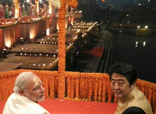 The two Prime Ministers take forward the Kyoto-Varanasi Partnership . (MEA India) The two Prime Ministers take forward the Kyoto-Varanasi Partnership . (MEA India)