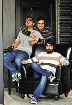 Sing along: Syed Hamza (foreground), Syed Aaqib (standing behind) and Shayaan Bhat of MoonDogs before their gig. (Hindustan Times) Sing along: Syed Hamza (foreground), Syed Aaqib (standing behind) and Shayaan Bhat of MoonDogs before their gig. (Hindustan Times)