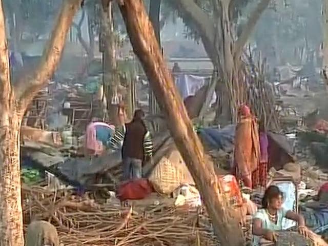 Over 500 shanties were demolished by the railway police in the Shakurbasti slum area of West Delhi. (ANI) Over 500 shanties were demolished by the railway police in the Shakurbasti slum area of West Delhi. (ANI)