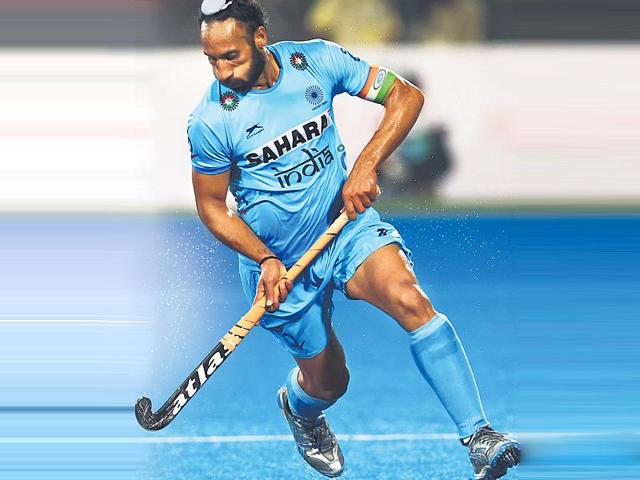 Indian hockey captain Sardar Singh controls the ball during the second semifinals of the Hockey World League against Belgium in Raipur.(AP Photo) Indian hockey captain Sardar Singh controls the ball during the second semifinals of the Hockey World League against Belgium in Raipur.(AP Photo)