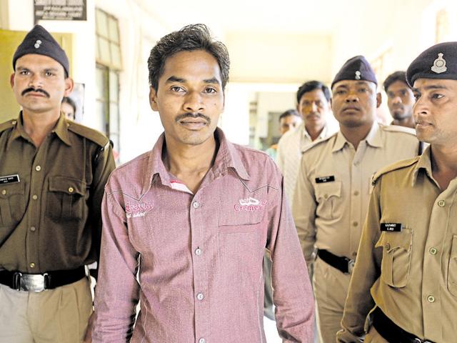 Somaru Nag, a journalist who ran a news agency for Rajasthan Patrika, is accused of keeping a watch on the movements of police for the maoists.(Arun Sharma/ HT Photo)