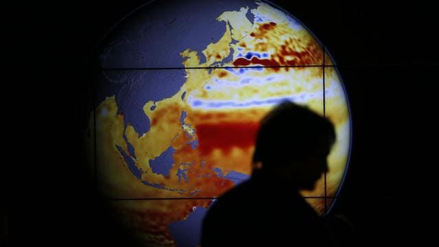 A woman walks past a map showing the elevation of the sea in the last 22 years during the World Climate Change Conference. (REUTERS) A woman walks past a map showing the elevation of the sea in the last 22 years during the World Climate Change Conference. (REUTERS)