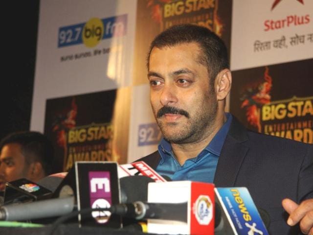 Actor Salman Khan interacts with reporters at the Big Star Entertainment Awards 2015. (IANS) Actor Salman Khan interacts with reporters at the Big Star Entertainment Awards 2015. (IANS)