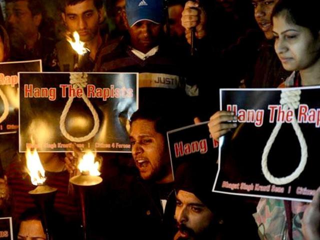 Students protest against the gang-rape of a 23-year-old woman on a moving bus on December 16, 2012, in New Delhi. (HT Photo) Students protest against the gang-rape of a 23-year-old woman on a moving bus on December 16, 2012, in New Delhi. (HT Photo)