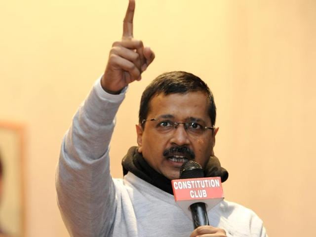 A furious Arvind Kejriwal on Tuesday accused the Centre of targeting him in a day-long CBI raid at the Delhi secretariat.(Sonu Mehta/HT Photo)