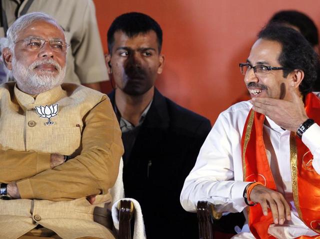 To oppose Prime Minister Narendra Modi’s (left) pet scheme, the Uddhav Thackeray-led Shiv Sena has brandished its pet theory which it has used in the past: it is a controversy to make Mumbai a union territory. (HT file photo) To oppose Prime Minister Narendra Modi’s (left) pet scheme, the Uddhav Thackeray-led Shiv Sena has brandished its pet theory which it has used in the past: it is a controversy to make Mumbai a union territory. (HT file photo)