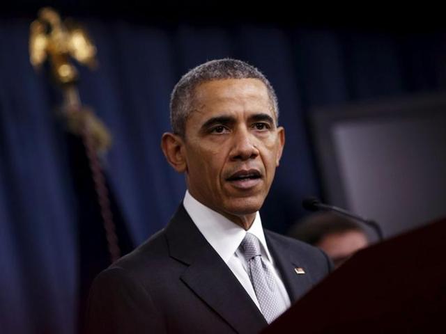 US President Barack Obama delivers a statement after attending a National Security Council meeting on the counter-Islamic State campaign at the Pentagon in Washington, December 14, 2015. (REUTERS) US President Barack Obama delivers a statement after attending a National Security Council meeting on the counter-Islamic State campaign at the Pentagon in Washington, December 14, 2015. (REUTERS)