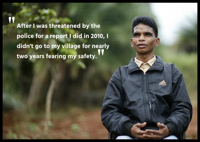The 24-year-old adivasi journalist reports news events from the Bailadila area of Dantewada. Being a tribal, Kunjam has been accused of having ties with Naxal. While Naxals have accused him of being a police supporter for writing about development issues. (Arun Sharma/HT Photo) The 24-year-old adivasi journalist reports news events from the Bailadila area of Dantewada. Being a tribal, Kunjam has been accused of having ties with Naxal. While Naxals have accused him of being a police supporter for writing about development issues. (Arun Sharma/HT Photo)