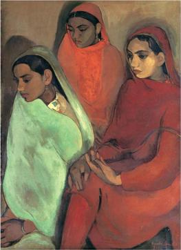 Amrita’s first painting, ‘Group of Three Girls’ (Photo credits-Facebook) Amrita’s first painting, ‘Group of Three Girls’ (Photo credits-Facebook)